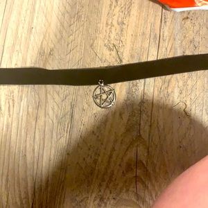 Velvet pentacle choker